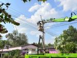 ซ่อมแซมไฟฟ้า หมู่4 ภายในพื้นที่ตำบลคลองใหญ่